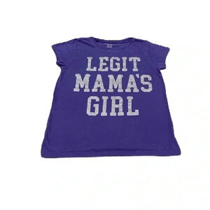 The Children’s Place Girl’s Graphic T-shirt Top “Legit Mama’s Girl” Purple Sz. M